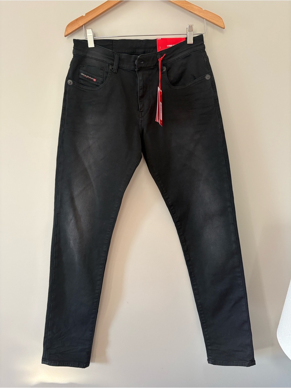NWT Diesel Slim Black Jeans with Subtle Fade